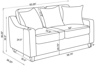 Turner Upholstered Cushion Back Loveseat 