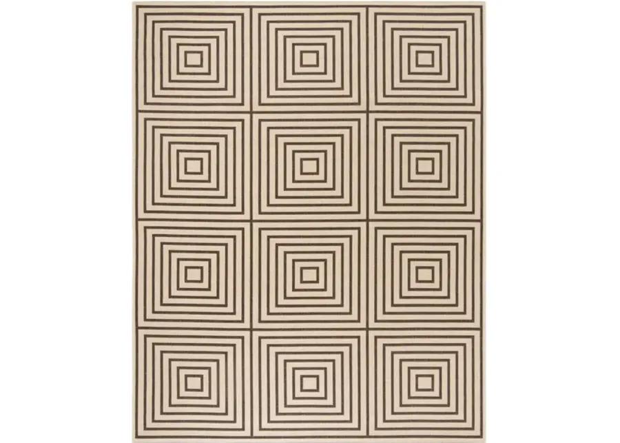 LINDEN 123 Collection LND123U-8 Creme / Brown 8' X 10'