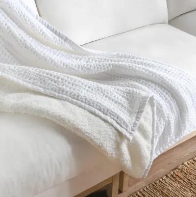 Colorman Belgian Linen BlendWhite Throw Blanket Blanket