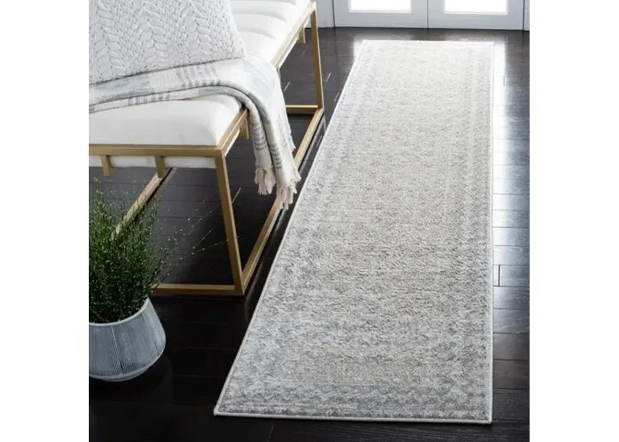 Brentwood 899 Ivory / Grey 2' X 12' Runner Powerloomed Rug