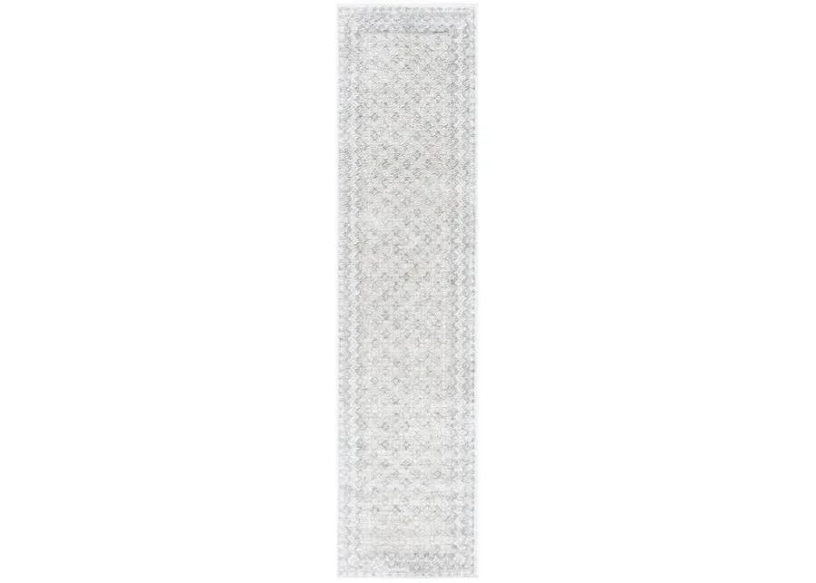 Brentwood 899 Ivory / Grey 2' X 12' Runner Powerloomed Rug