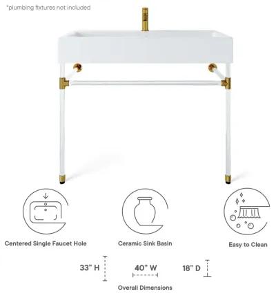 Redeem 40" Acrylic Wall-Mount Bathroom Vanity