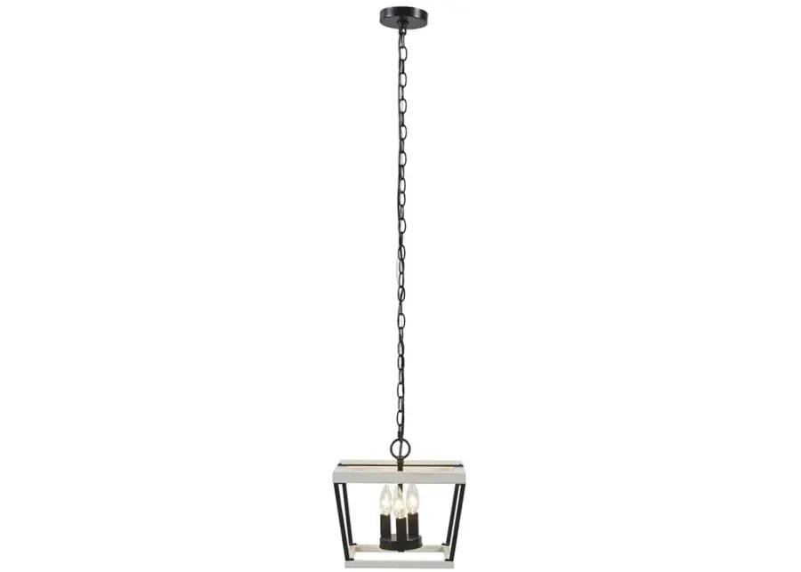 INK+IVY Adele White/Black Farmhouse Metal Pendant