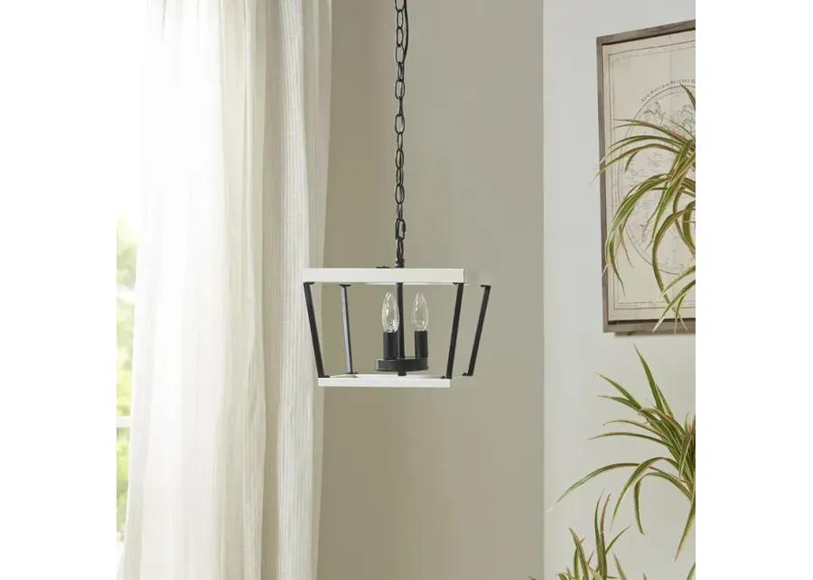 INK+IVY Adele White/Black Farmhouse Metal Pendant