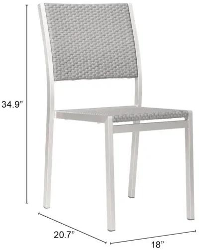 Metropolitan Armless Dining Chair (Set of 2) Gray & Silver