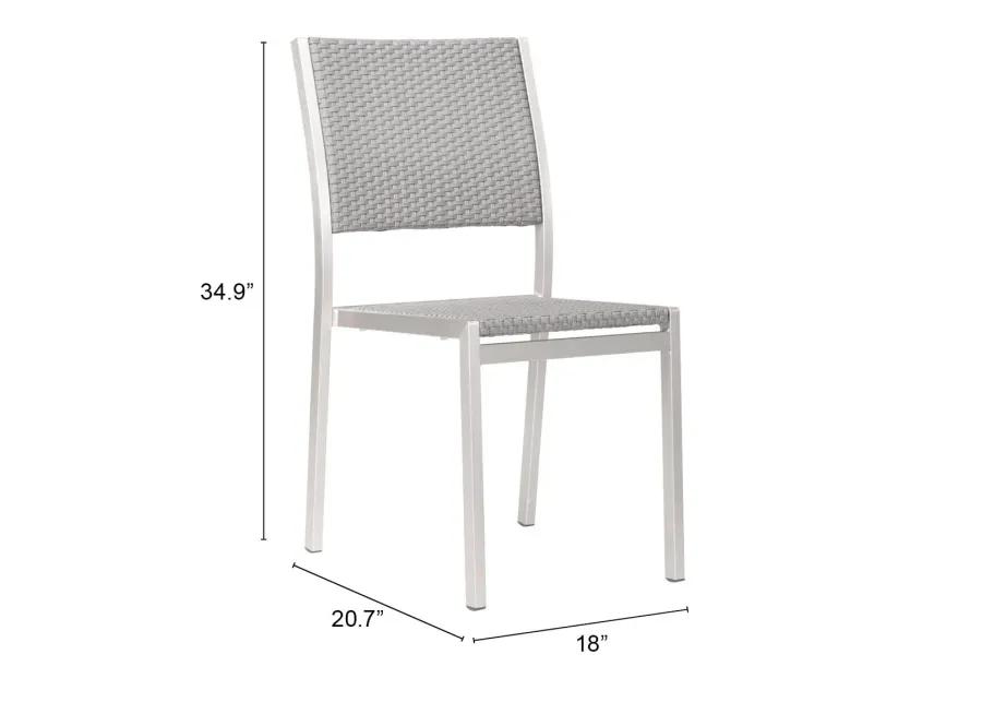 Metropolitan Armless Dining Chair (Set of 2) Gray & Silver