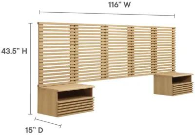 Render Wall Mount Queen Headboard and Modern Nightstands