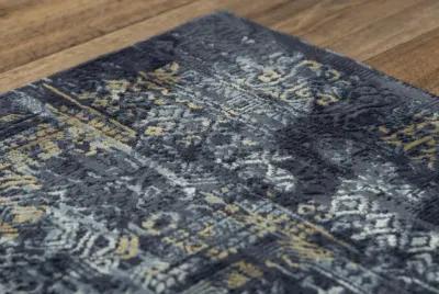 Emerge Gray/Black  Polyester 5'3" x 7'6" Rectangle Rug