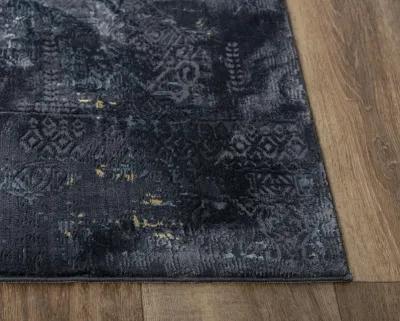 Emerge Gray/Black  Polyester 5'3" x 7'6" Rectangle Rug