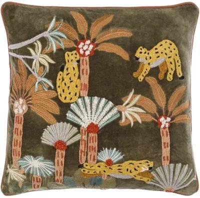 Junglesque JSQ-001 20"L x 20"W Accent Pillow  - Down Insert