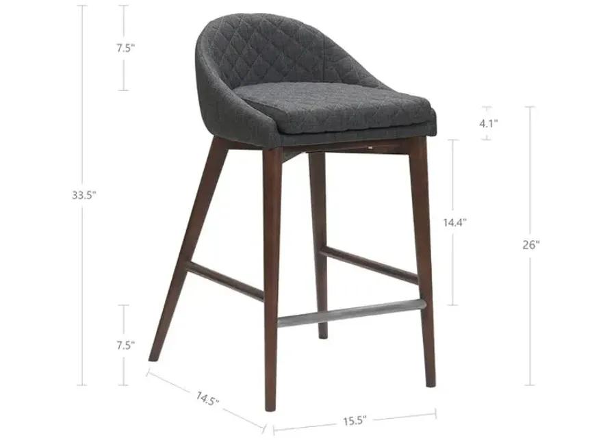 Mila Counter Stool - Dark Grey (Set of 2 Chairs)