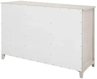 Kirby 3-drawer Rectangular Server with Adjustable Shelves Natural and Rustic Off White