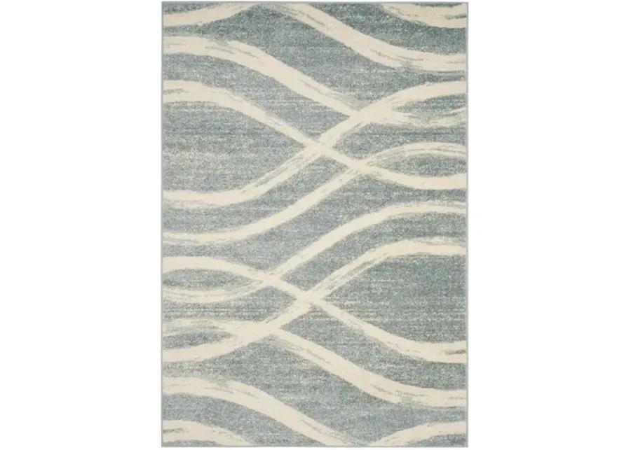 Adirondack Contemporary Cream / Slate 8' X 10' Powerloomed Rug