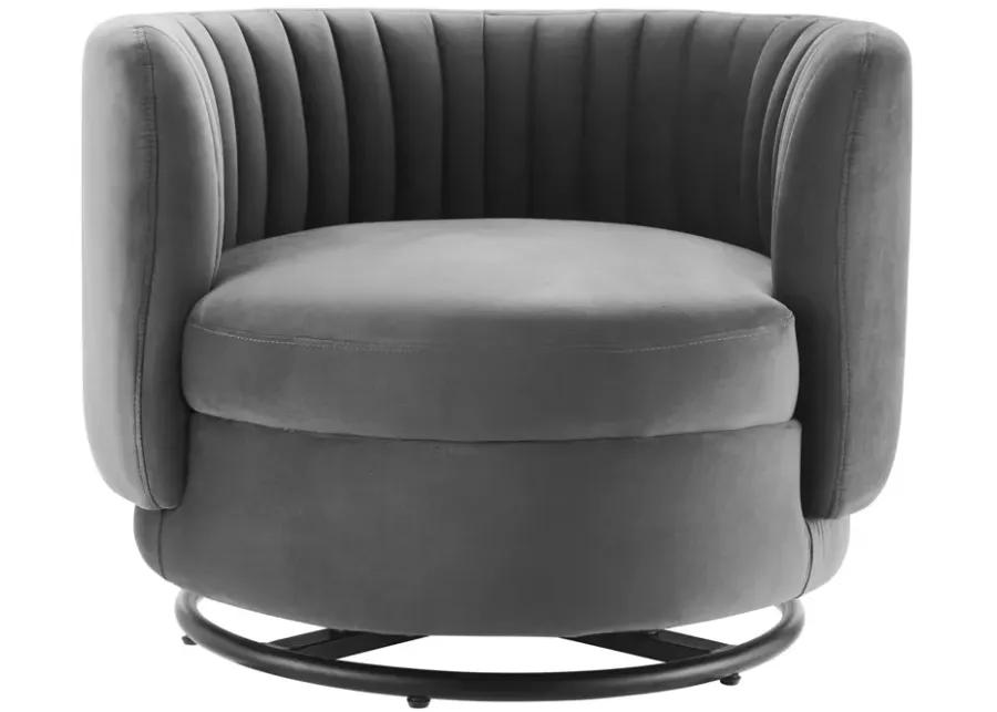 Embrace Tufted Performance Velvet Performance Velvet Swivel Chair