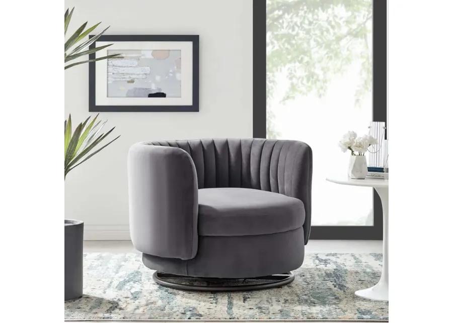 Embrace Tufted Performance Velvet Performance Velvet Swivel Chair