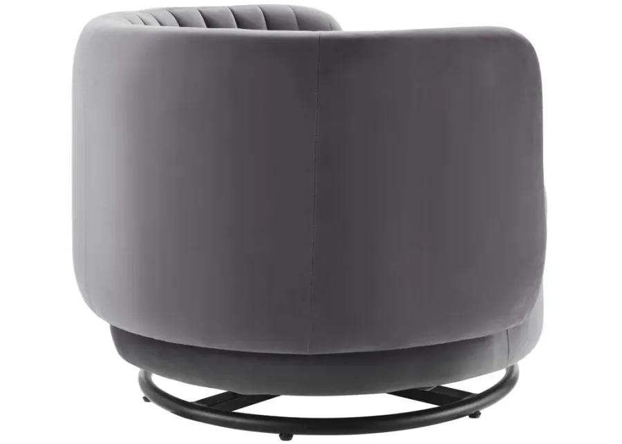 Embrace Tufted Performance Velvet Performance Velvet Swivel Chair