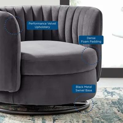 Embrace Tufted Performance Velvet Performance Velvet Swivel Chair