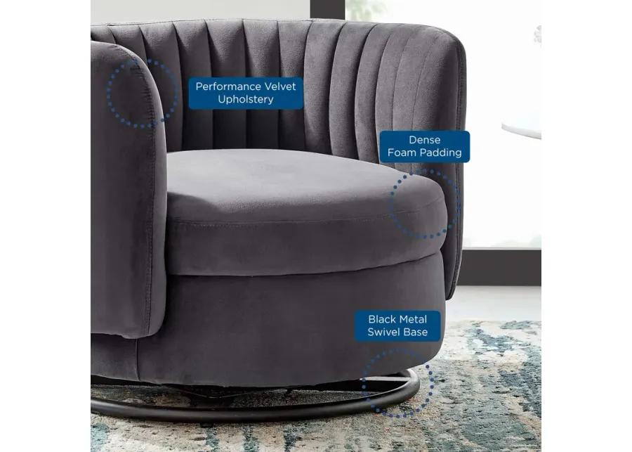 Embrace Tufted Performance Velvet Performance Velvet Swivel Chair