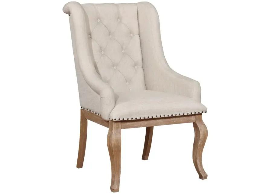 Brockway Tufted Arm Chairs Cream and Barley Brown (Set of 2)