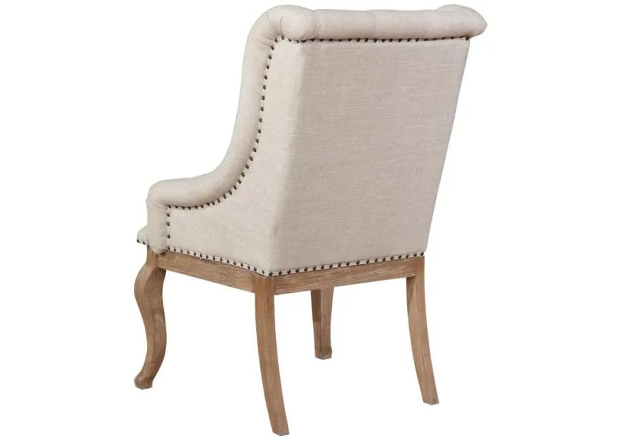 Brockway Tufted Arm Chairs Cream and Barley Brown (Set of 2)