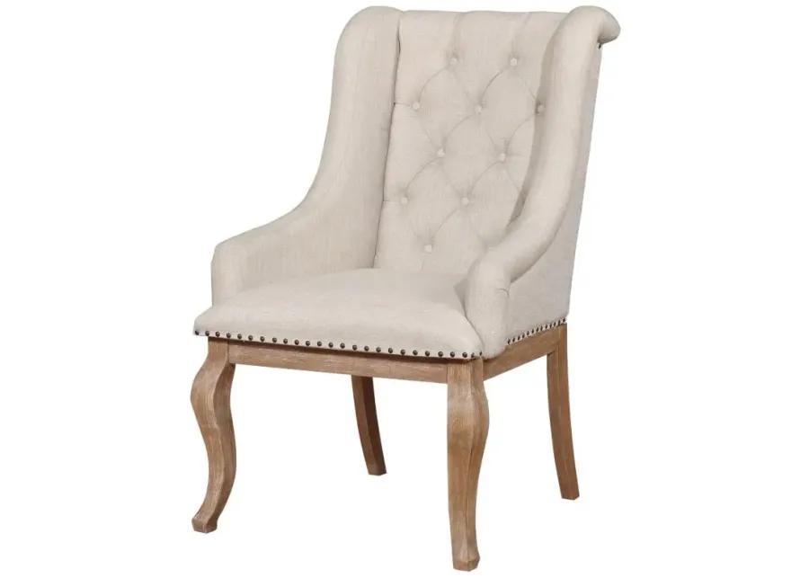 Brockway Tufted Arm Chairs Cream and Barley Brown (Set of 2)