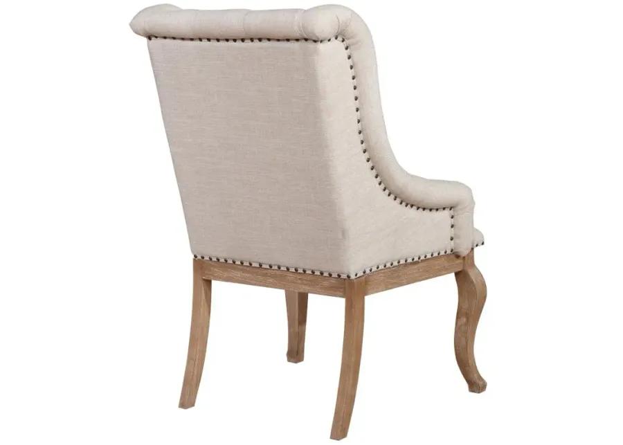 Brockway Tufted Arm Chairs Cream and Barley Brown (Set of 2)