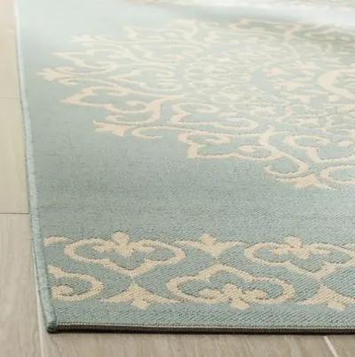 LINDEN 183 Collection LND183L-4 Cream / Aqua 4' X 6'