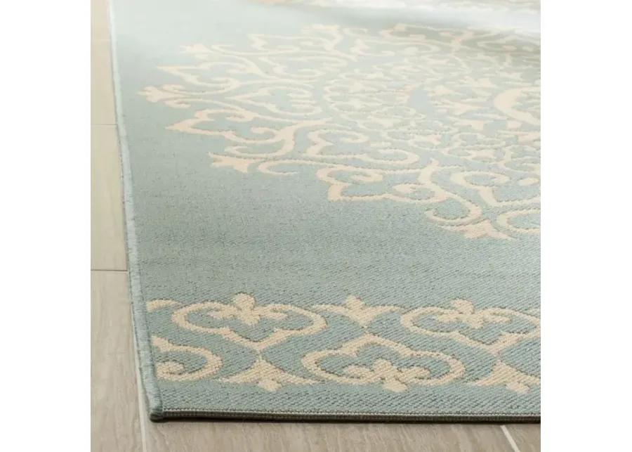 LINDEN 183 Collection LND183L-4 Cream / Aqua 4' X 6'