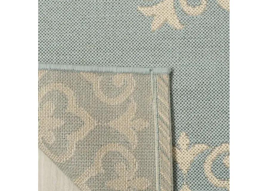 LINDEN 183 Collection LND183L-4 Cream / Aqua 4' X 6'