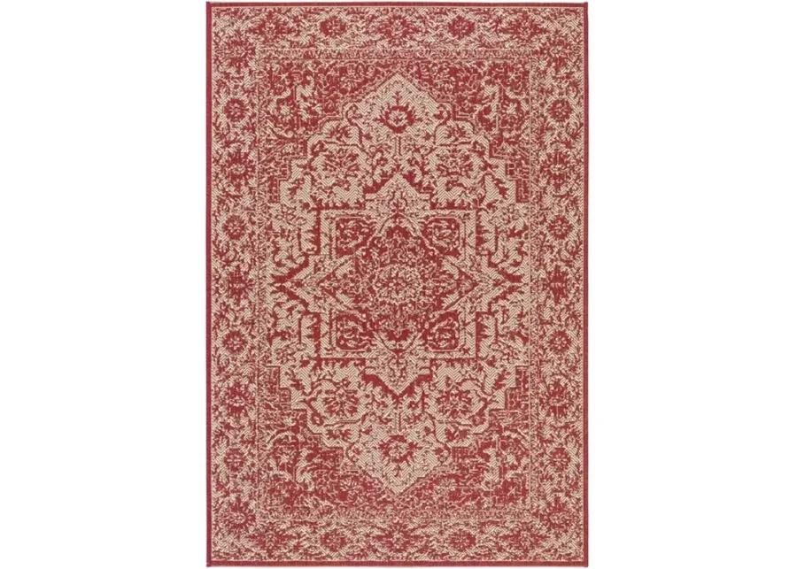 LINDEN 139 Collection LND139Q-6 Red / Creme 6'-7" X 9'-2"