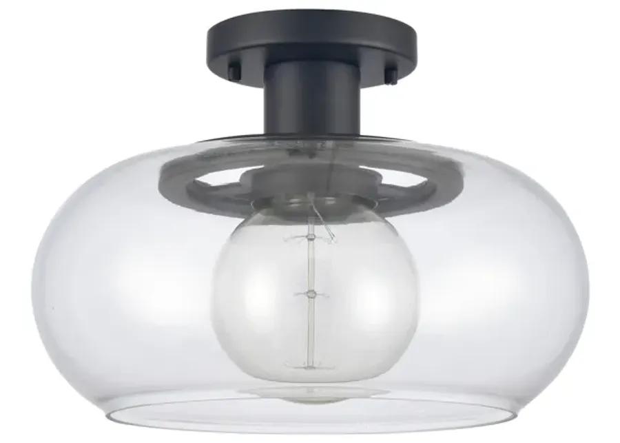 Clement 13'' Wide 1-Light Semi Flush Mount - Matte Black