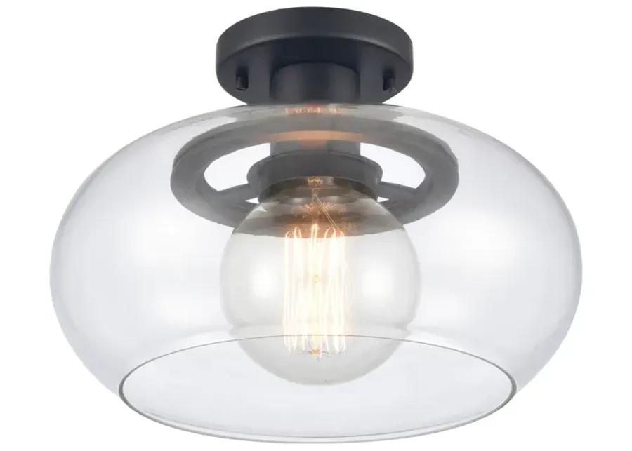 Clement 13'' Wide 1-Light Semi Flush Mount - Matte Black