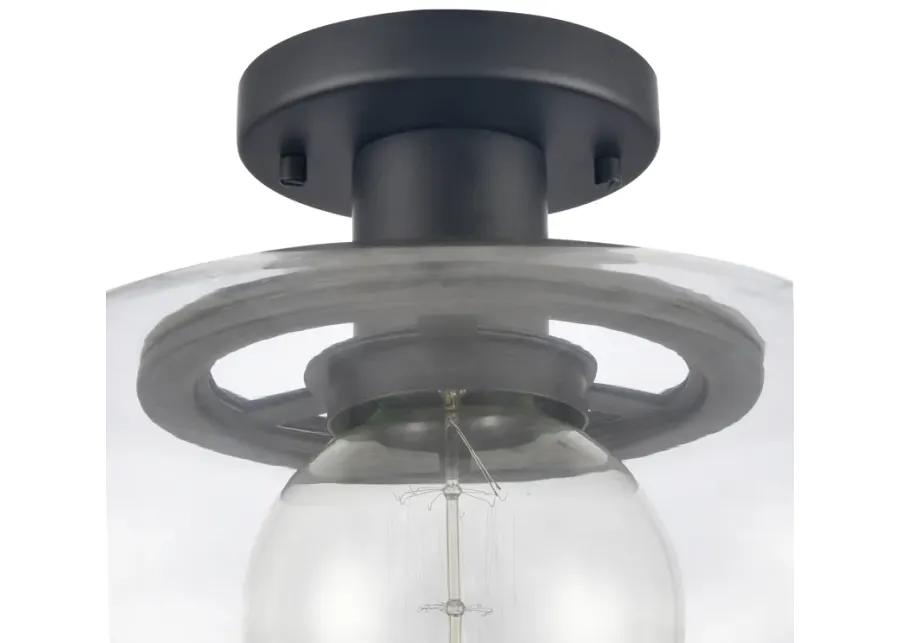 Clement 13'' Wide 1-Light Semi Flush Mount - Matte Black