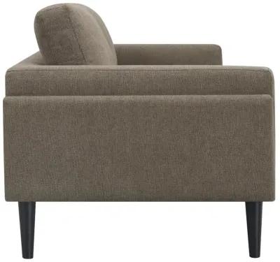 Rilynn 2-piece Upholstered Track Arms Sofa Set Brown