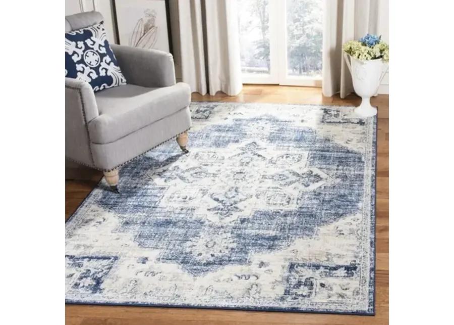 Brentwood 865 Ivory / Navy 11' X 15' Oversized Rectangle Powerloomed Rug