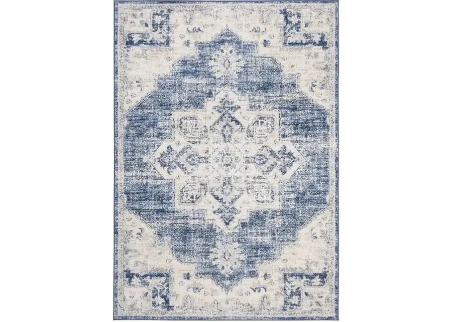 Brentwood 865 Ivory / Navy 11' X 15' Oversized Rectangle Powerloomed Rug