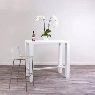 Cilla Bar Stool in Clear with Matte Brushed Gold Legs - Set of 2