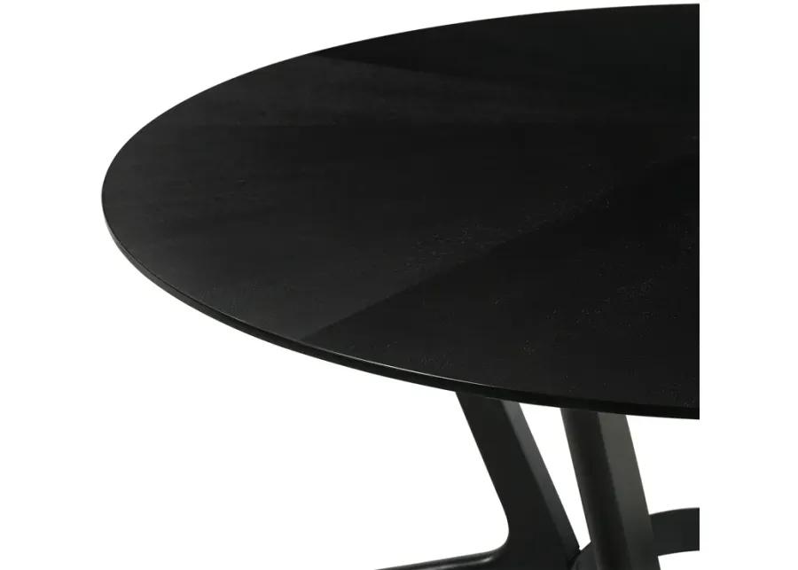 Santana Round Wood Dining Table in Black Finish