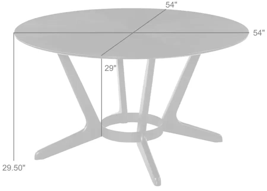 Santana Round Wood Dining Table in Black Finish