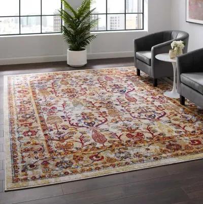 Entourage Jessa Distressed Vintage Floral Lattice 8x10 Area Rug