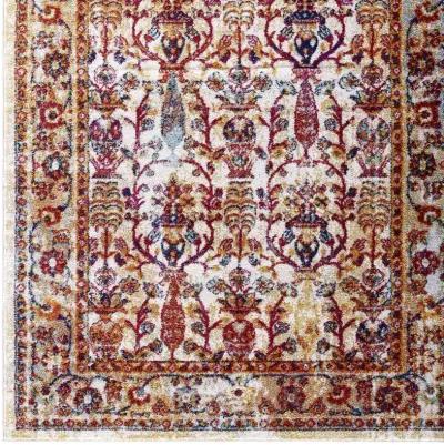 Entourage Jessa Distressed Vintage Floral Lattice 8x10 Area Rug