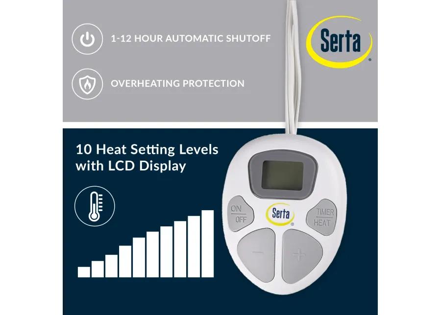 Serta Plush Heated Ivory Blanket