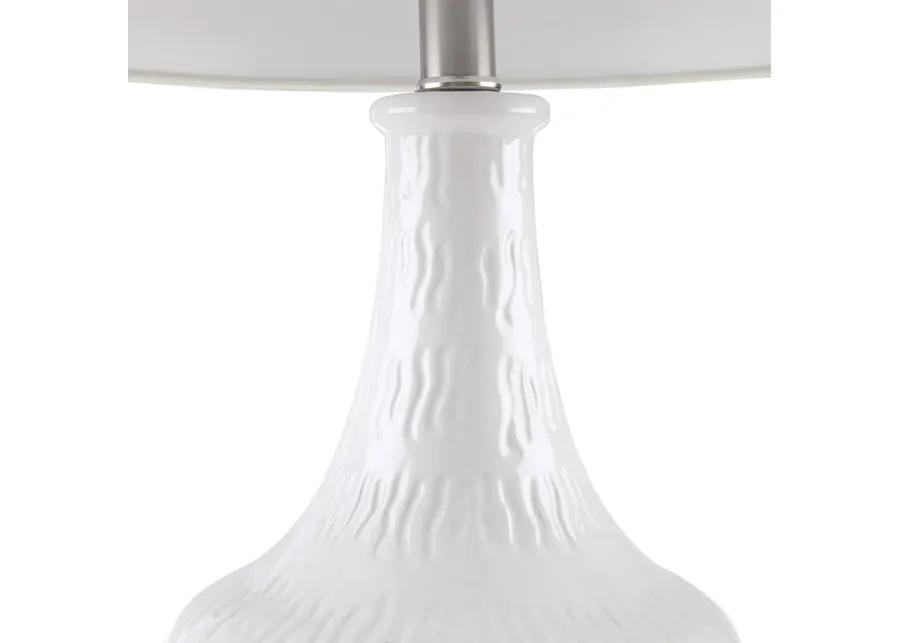 Hampton Hill Celine White Textured Ceramic Table Lamp