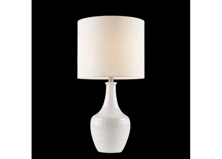 Hampton Hill Celine White Textured Ceramic Table Lamp