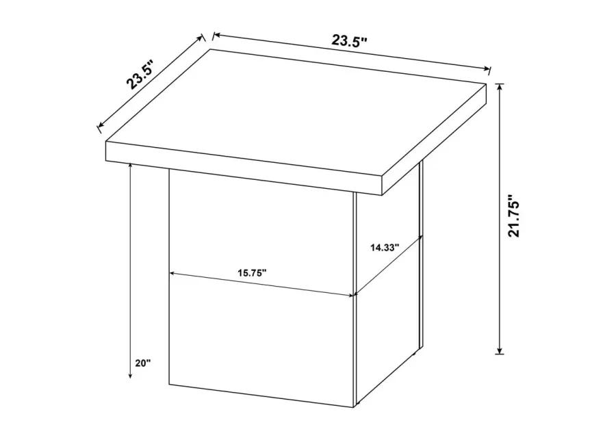 Aaliyah Square Engineered Wood End Table Mango