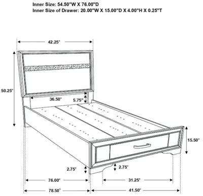 Miranda Twin Storage Bed White