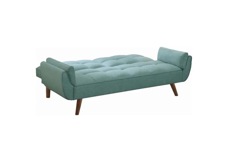 Caufield Biscuit-tufted Sofa Bed Turquoise Blue