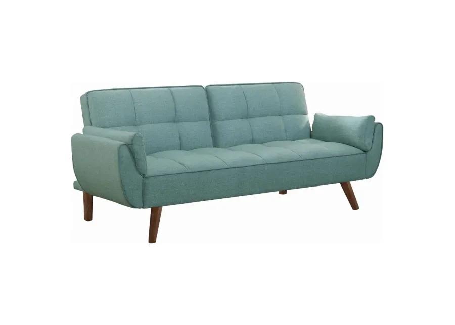 Caufield Biscuit-tufted Sofa Bed Turquoise Blue