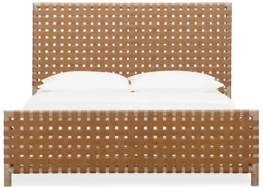 Dorsey King-size Woven Panel Bed in Granola and Ginger