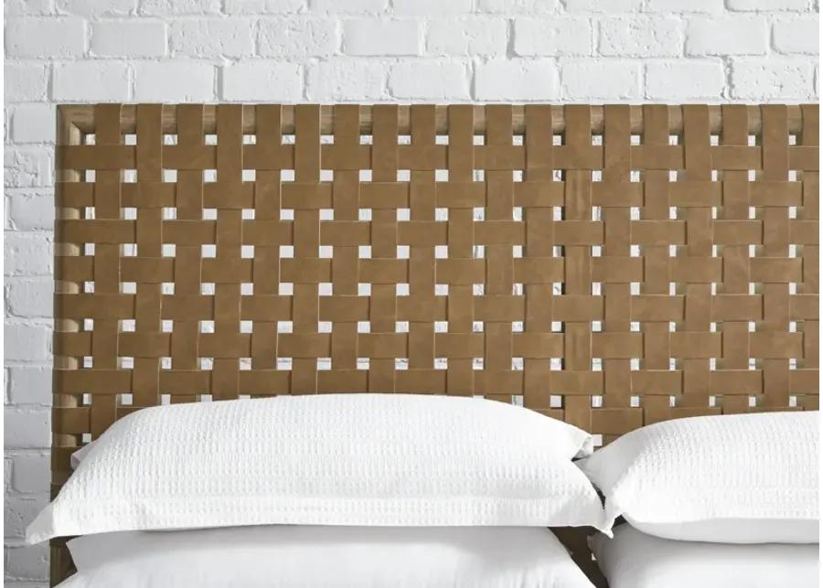 Dorsey King-size Woven Panel Bed in Granola and Ginger